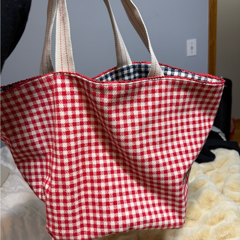 Gingham reversible Tote Bag